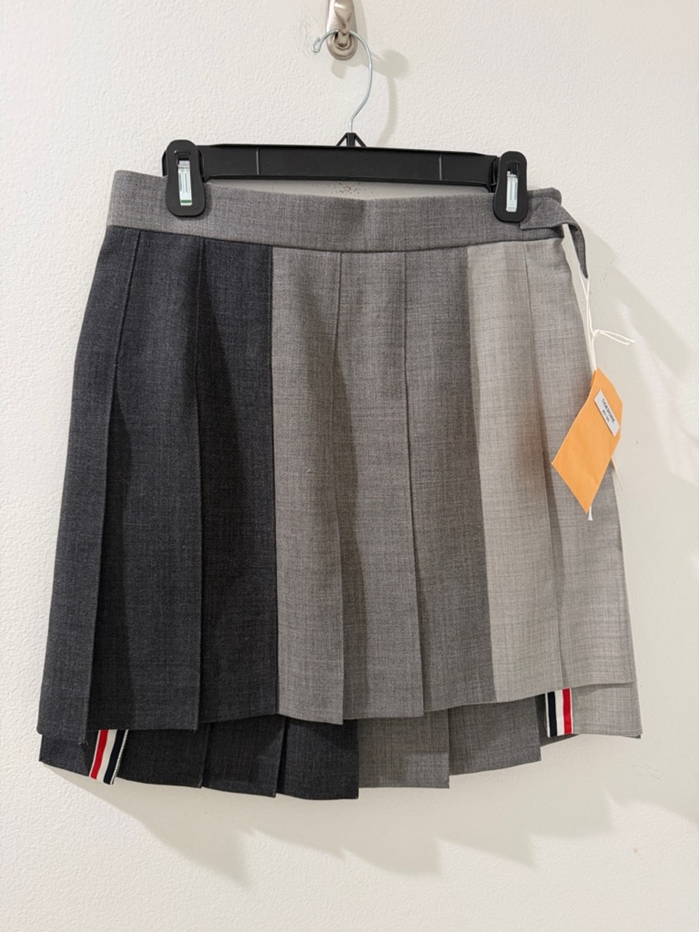 Thom Browne dropped back pleated mini skirt